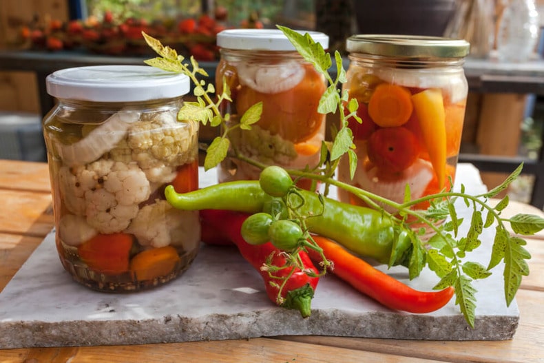 Amish Chow Chow in Mason Jars