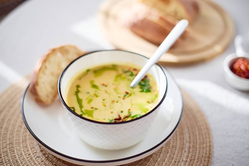 close up of amish potato soup